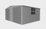 New Outdoor Storage Shed has two Functions:Metal shed and Firewood Shed 14 ft x 12 ft,Grey