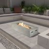 Rashid Rectangular Concrete Propane Fire Pit Table – Smokeless Outdoor Heater