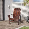Outsunny Oversized Adirondack Chair, Outdoor Fire Pit and Porch Seating, Classic Log Lounge w/ Built-in Cupholder for Patio, Lawn, Deck, Brown