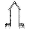 Metal Garden Arch with Adjustable Width W68.11''~W94.29'' Climbing Plants Support Rose Arch Outdoor Black