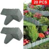 Garden Edging Border,Imitation Stone Effect Garden Lawn Border,No Dig Flexible Lawn Edging and Flower Bed Border (Grey-20)