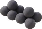 Hollow Ceramic Fire Balls, Set of 10 Fireplace Balls, Modern Accessory for Indoor/Outdoor Fire Pits or Fire Tables, Brushed Concrete Look