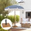 Outsunny Square Patio Umbrella Base, 42 lbs Concrete Heavy Duty Umbrella Base with Holder for 1.25"/1.5" Poles for Outdoor, Lawn, Poolside, Teak
