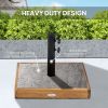 Outsunny Square Patio Umbrella Base, 42 lbs Concrete Heavy Duty Umbrella Base with Holder for 1.25"/1.5" Poles for Outdoor, Lawn, Poolside, Teak