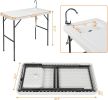 Portable Folding Fish Cleaning Table with Sink 45 Inch HDPE Outdoor Cutting Station with Faucet Drain Hose and Storage Shelf for Camping Fishing and F