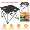 Portable Folding Camp Table 18.5"×18.5" – Ultralight 2 lb, 44 lb Load, 600D Oxford Top, Built-in 2 Cup Holders, Pop-Up Setup