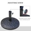 Outsunny Outdoor Umbrella Stand Base 17" 27 lbs, Round, Decorative Pattern, for Φ1.5", Φ1.89" Pole - Bronze