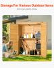 Outdoor Wooden Storage Shed Waterproof Garden Tool Metal Shed 55x67.5 inch