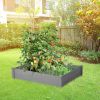48x48x10 Inch Raised Garden Bed Outdoor Wooden Planter Box with Ground Liner Tool Free Assembly Elevated Flower Vegetable Bed for Backyard Lawn Patio