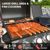 Outsunny 3 Burner Propane Gas Grill with Side Burner Barbecue Grill with Shelves, 37,000 BTU Output, 310 sq.in. Cooking Area