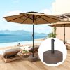 Outsunny Round Patio Umbrella Base Holder, Heavy Duty Outdoor Umbrella Stand Base, Filled Up to 44lbs with Stand or 40lbs with Water for Garden
