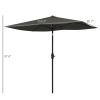 Outsunny Patio Umbrella: 6.5x10, Dark Gray, Rectangular with Crank and Push Button Tilt for Outdoor Shade|