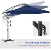 Outsunny 10' Cantilever Tilt Offset Patio Umbrella w/ UV & Water Safe Material & Cross Base (Weight Not Included), Navy Blue