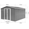 10 x 8 FT Metal Outdoor Storage Shed Gray Garden Tool House Weather Resistant Utility Shed with Lockable Doors for Backyard Patio Lawn Equipment and B