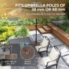 Outsunny Round Patio Umbrella Base Holder, Heavy Duty Outdoor Umbrella Stand Base, Filled Up to 44lbs with Stand or 40lbs with Water for Garden