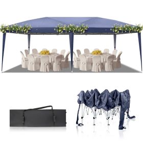3x6M Blue Pop Up Canopy Tent Straight Leg Without Sidewalls Folding Gazebo with Oxford Fabric Powder Coated Steel Frame for Outdoor Party Camping Pati