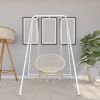 133*137*180cm Wrought Iron Four-Legged Standing 200kg Three Rings Hanging Chair Frame White