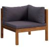 7 Piece Patio Lounge Set with Cushion Solid Acacia Wood