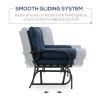 Outsunny 2-Person Glider Bench Blue with Removable Cushions Smooth Motion Sturdy Frame for Patio