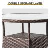 31.5" Patio Table for 4-Person, Outdoor Patio Wicker Round Dining Table