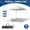 2.5x2.5M White Slant Leg Pop Up Canopy Tent Portable Folding Gazebo with Carrying Bag Outdoor Patio Shade Shelter for Backyard Camping Market and Prom