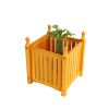 Wood Outdoor Square Wooden Flower and Herb Pot for Garden, Porch and Patio - Outside Plant and Vegetable Container ,Planter,Teak