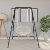 133*137*180cm Wrought Iron Four-Legged Standing 200kg Three Rings Hanging Chair Frame Black