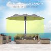 Outsunny 9.5 Large Double-sided Patio Umbrella Outdoor Market Umbrella with Tilt Crank