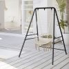 133*137*180cm Wrought Iron Four-Legged Standing 200kg Three Rings Hanging Chair Frame Black
