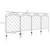 Outsunny 4-Panel Decorative Fencing: Swirls Design, Metal Yard Barrier for Pets & Flower Bed Edge|