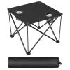Portable Folding Camp Table 18.5"×18.5" – Ultralight 2 lb, 44 lb Load, 600D Oxford Top, Built-in 2 Cup Holders, Pop-Up Setup