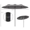 Outsunny 9.5 Large Double-sided Patio Umbrella Outdoor Market Umbrella with Tilt Crank