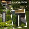 Gray Waterproof Outdoor Floor Lamp with Auto On/Off LED Lights