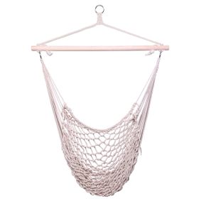 Sling Chair Sling Pendulum Chair Hammock Mesh Air/Sky Chair Deluxe Cotton Rope Sling with Trim for Bedroom Beach Patio Deck Porch Garden Indoor/Outdoo