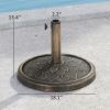 Outsunny Round Patio Umbrella Base, 26 lbs Resin Umbrella Stand Base, Heavy Duty Patio Umbrella Holder for 1.3"/1.5"/1.9" Umbrella Poles for Outdoor