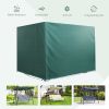 Outsunny 3-Seater Patio Swing Cover, Outdoor Garden Furniture Protection Hammock Cover Waterproof 85" X 61" X 59", Dark Green