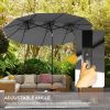 Outsunny 9.5 Large Double-sided Patio Umbrella Outdoor Market Umbrella with Tilt Crank