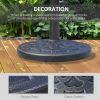 Outsunny Outdoor Umbrella Stand Base 17" 27 lbs, Round, Decorative Pattern, for Φ1.5", Φ1.89" Pole - Bronze