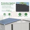 8X6 FT Metal Outdoor Storage Shed, Tool Shed with Pitched Roof Waterproof with Side Window and Lockable Door, Metal Tool Shed for Garden Tool Storage