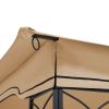 10x12 Ft Outdoor Patio Gazebo Replacement Canopy,Double Tiered Gazebo Tent Roof Top Cover Only(Frame Not Include)-Tan