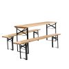 [Replace 28819587]Picnic Combo 3PCS Set, 5.8FT Wood Table and Bench Set