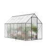 6x12 Outdoor Greenhouse - Walk-in Heavy Duty Storage Shed with Adjustable Vent Window&Lockable Hinged Door,Polycarbonate Greenhouses for Garden Plants