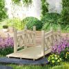 Outsunny 5' Wooden Garden Bridge Footbridge for Backyard Ponds, Creeks, Streams, Nature Wood