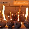 Hollow Ceramic Fire Balls, Set of 10 Fireplace Balls, Modern Accessory for Indoor/Outdoor Fire Pits or Fire Tables, Brushed Concrete Look