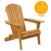 [Replace 57738306]Folding Wooden Adirondack Lounger Chair with Natural Finish