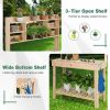 Large Garden Potting Bench Table with Display Rack and Hidden Sink