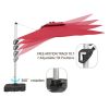 11FT Patio Umbrella Outdoor Square Double Top Umbrella in Red (without Umbrella Base)