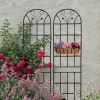 2 Pack Metal Garden Trellis 86.7" x 19.7" Rustproof Trellis for Climbing Plants Outdoor Flower Support Black