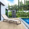 Outsunny Cream Recline Mesh Lounge, Outdoor Breathable Chaise Bed for Supreme Relaxation & Comfort