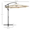 Outsunny 10 ft Offset Umbrella, with Easy Crank and Stable Base for Patio Living Spaces,Tan
